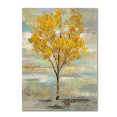 Silvia Vassileva 'Golden Tree And Fog I' Canvas Art,14x19